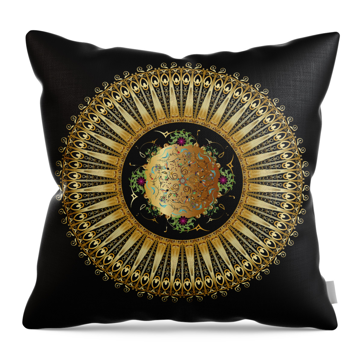 Mandala Throw Pillow featuring the digital art Circulosity No 3396 by Alan Bennington