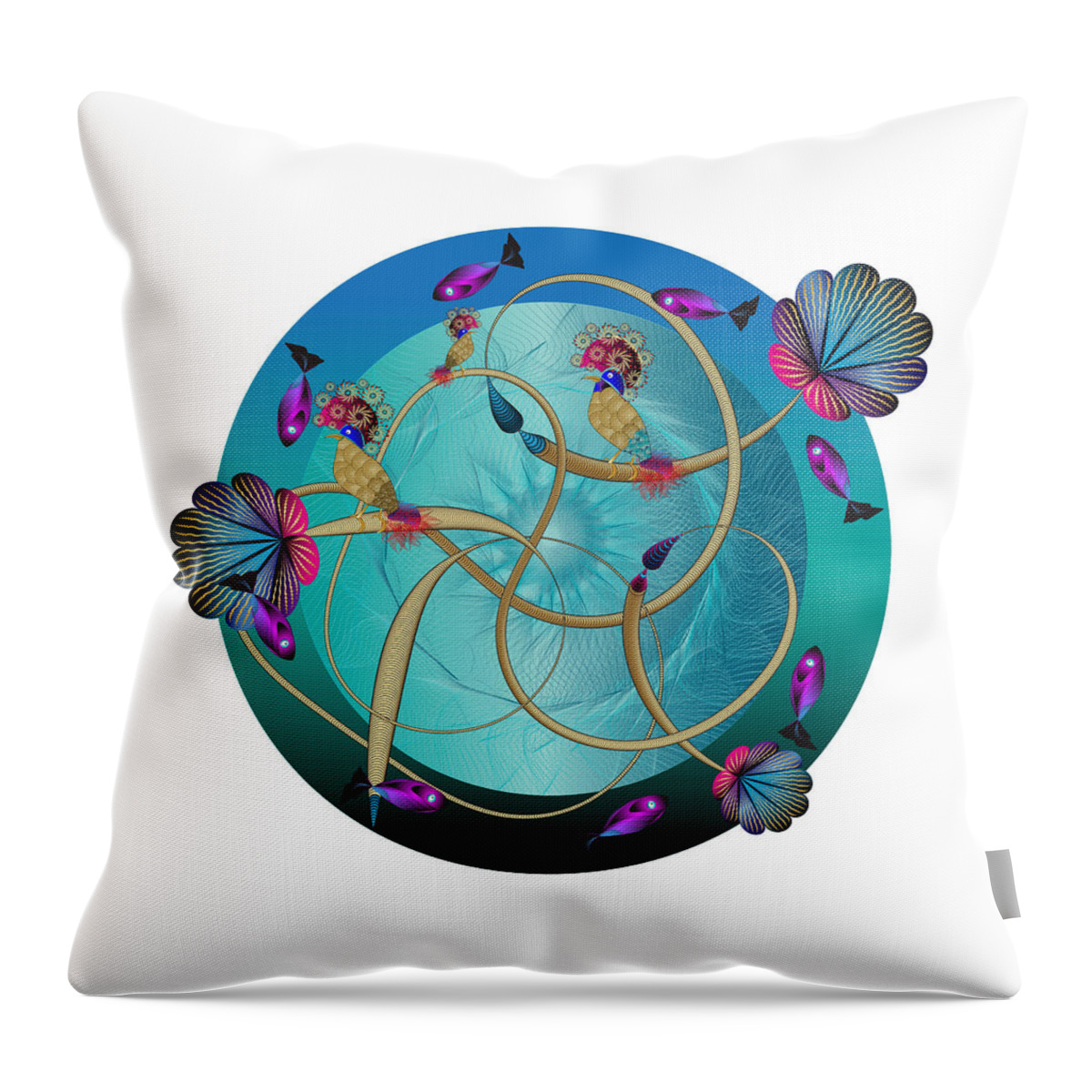 Abstract Mandala Throw Pillow featuring the digital art Circulosity No 3410 by Alan Bennington
