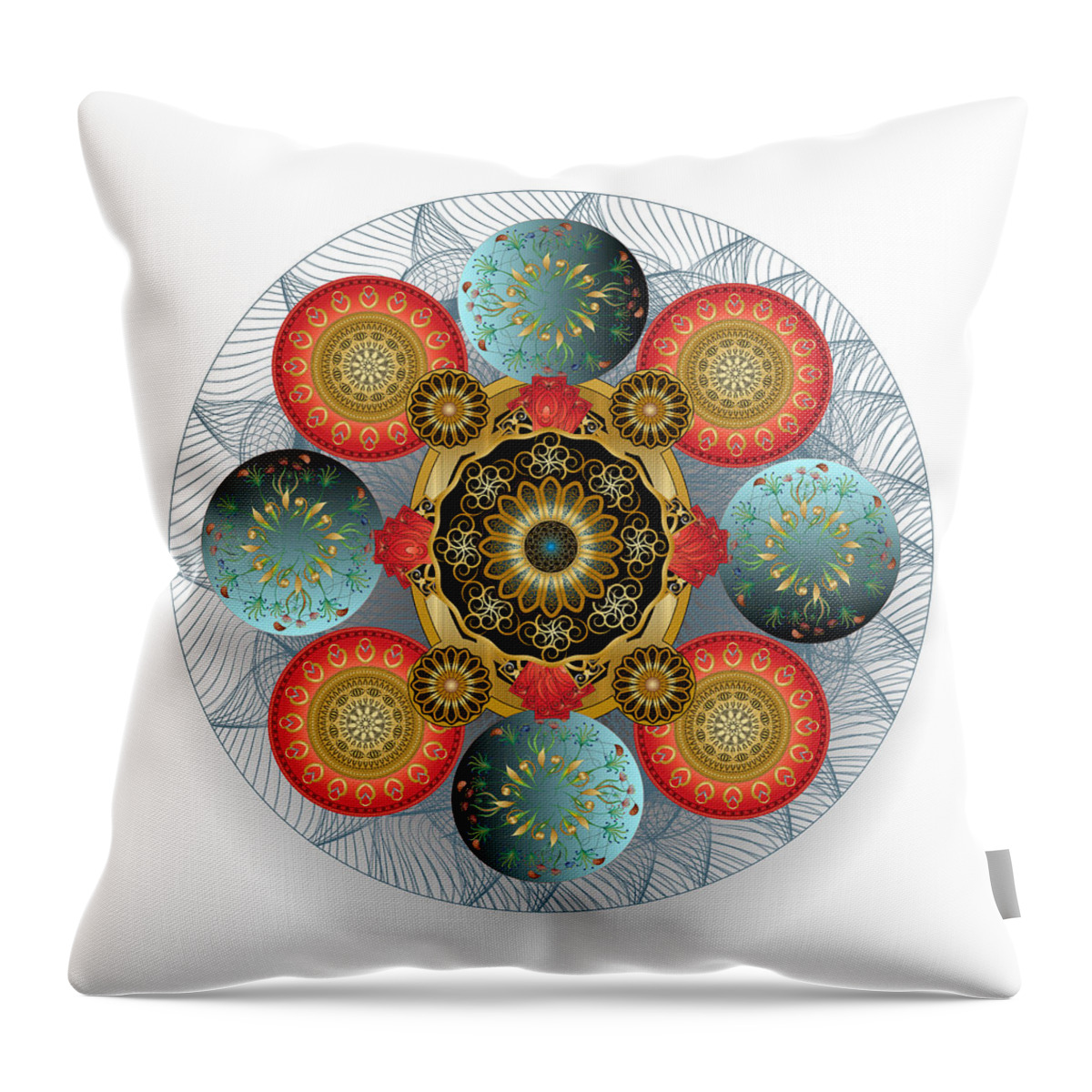 Mandala Throw Pillow featuring the digital art Circulosity No 3415 by Alan Bennington