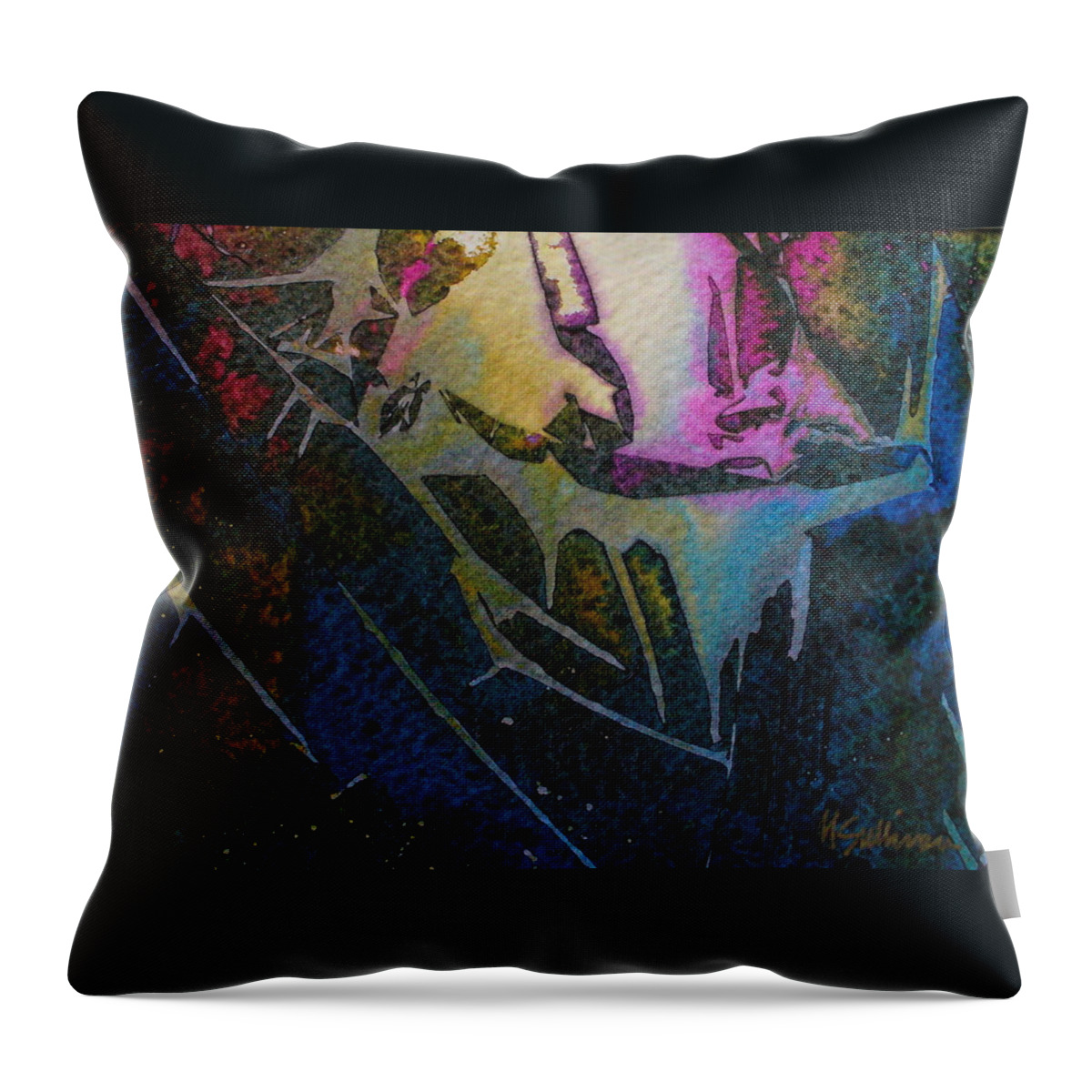 Abstract Throw Pillow featuring the painting Cirque du Soleil by Mary Sullivan