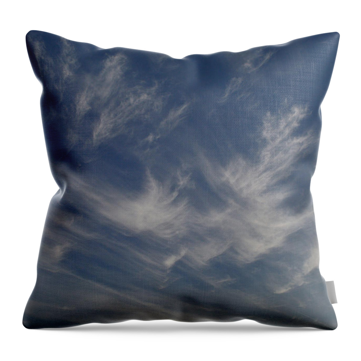Abstract Throw Pillow featuring the photograph Cirrus Cloud Strokes 2 by Lyle Crump
