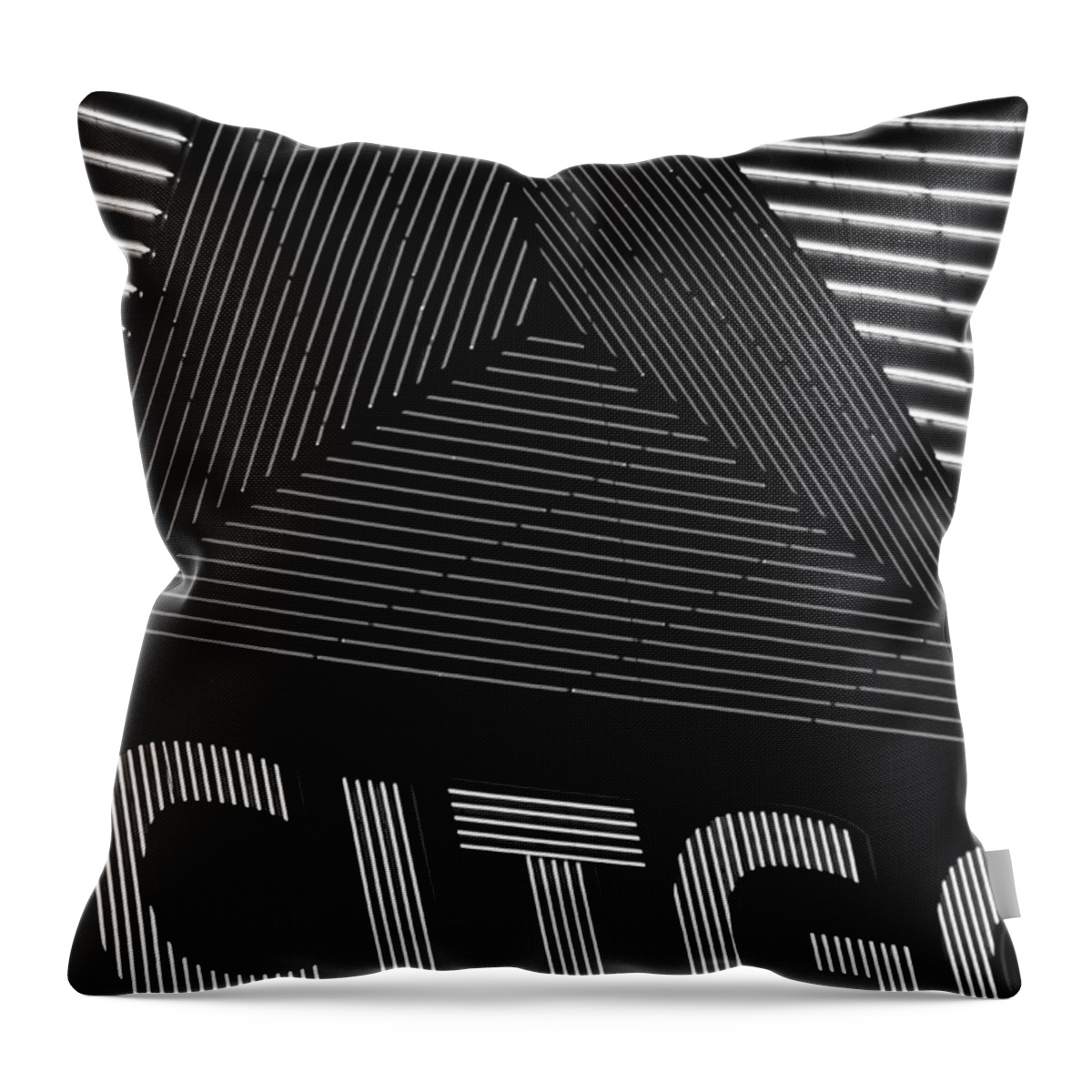 Boston Throw Pillow featuring the photograph Citgo Sign Closeup Boston MA Black and White by Toby McGuire