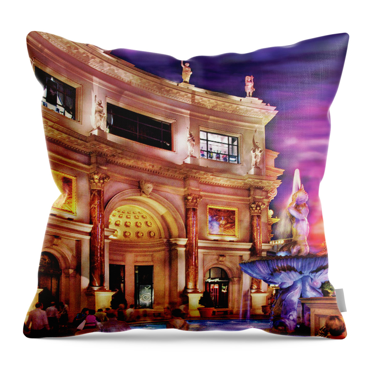 Savad Throw Pillow featuring the photograph City - Vegas - Mirage - The Entrance by Mike Savad