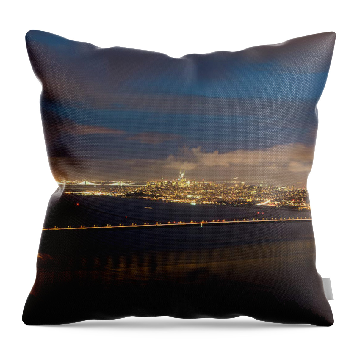 San Francisco Throw Pillow featuring the photograph City And The Bridge by Stephen Holst