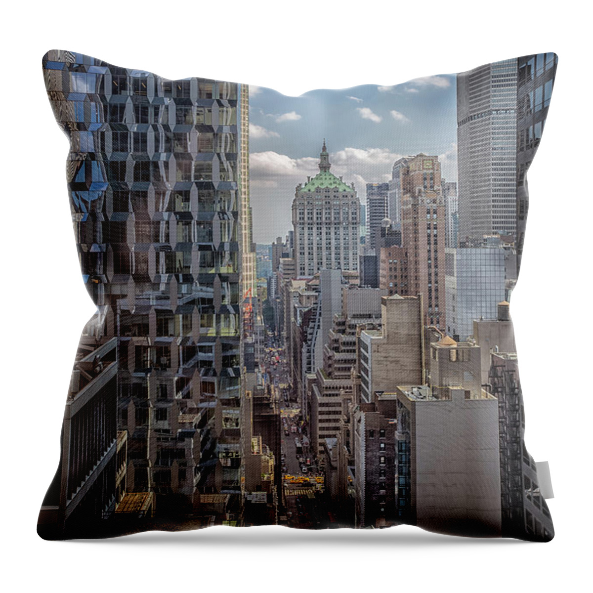 New York Throw Pillow featuring the photograph City Blocks by Elvira Pinkhas