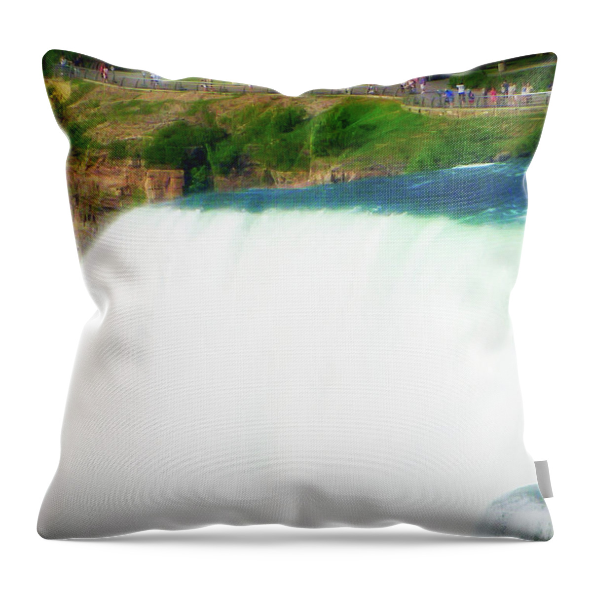 Niagara Falls Throw Pillow featuring the photograph City Flare Niagara Falls 5 by Aimee L Maher ALM GALLERY