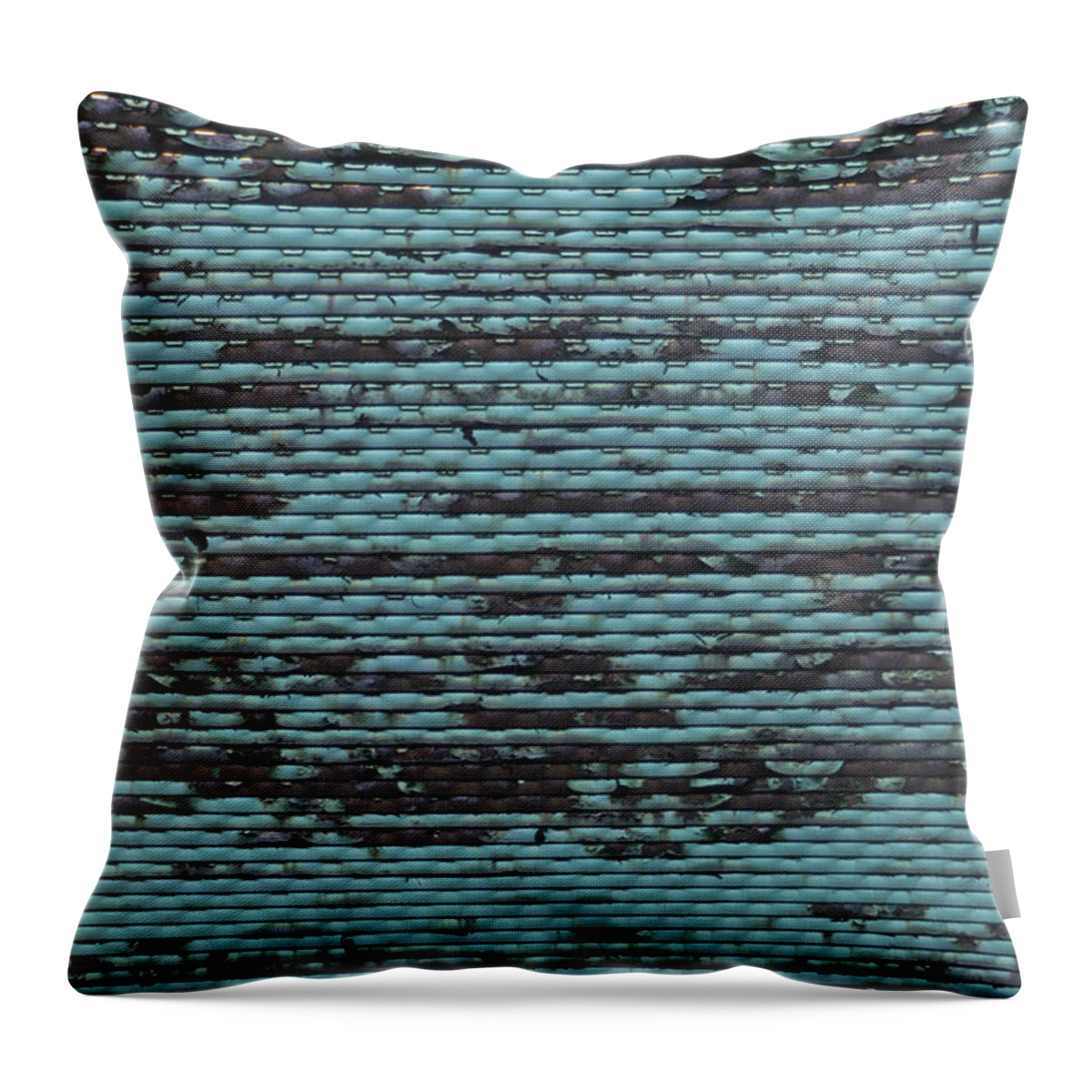 Grid Throw Pillow featuring the photograph City Metal Grid by Henri Irizarri