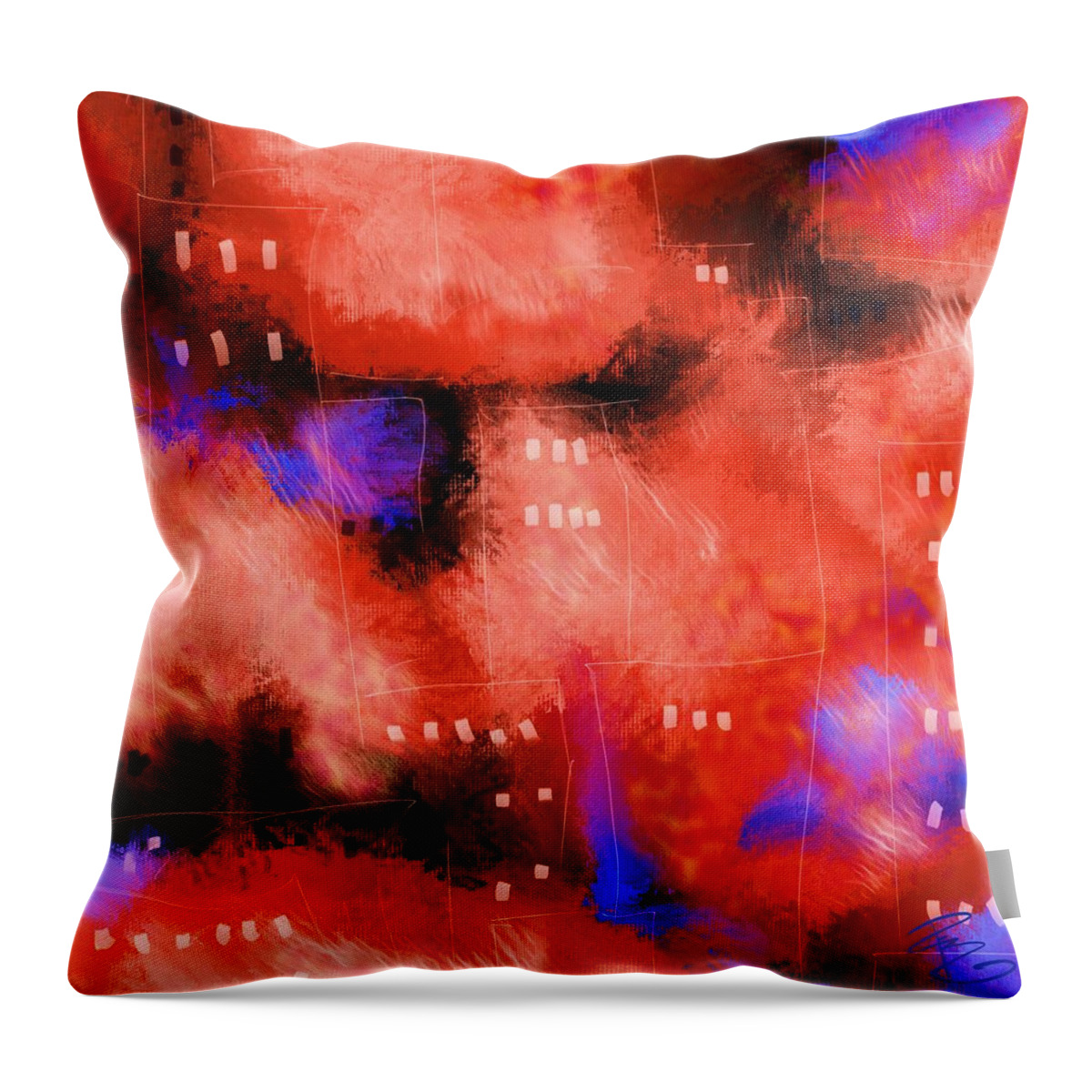 Abstract Throw Pillow featuring the digital art City Windows by Debra Baldwin