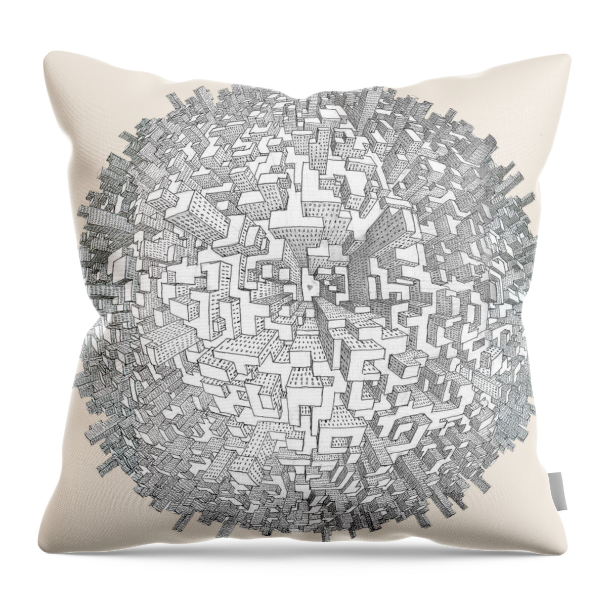 City Throw Pillow featuring the photograph City World by C H Apperson