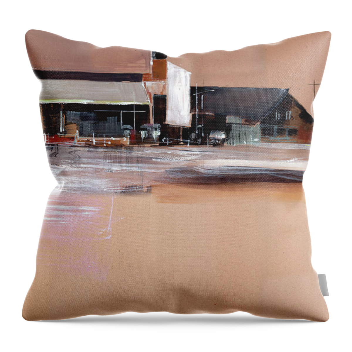 Nature Throw Pillow featuring the painting Cityscape 3 by Anil Nene