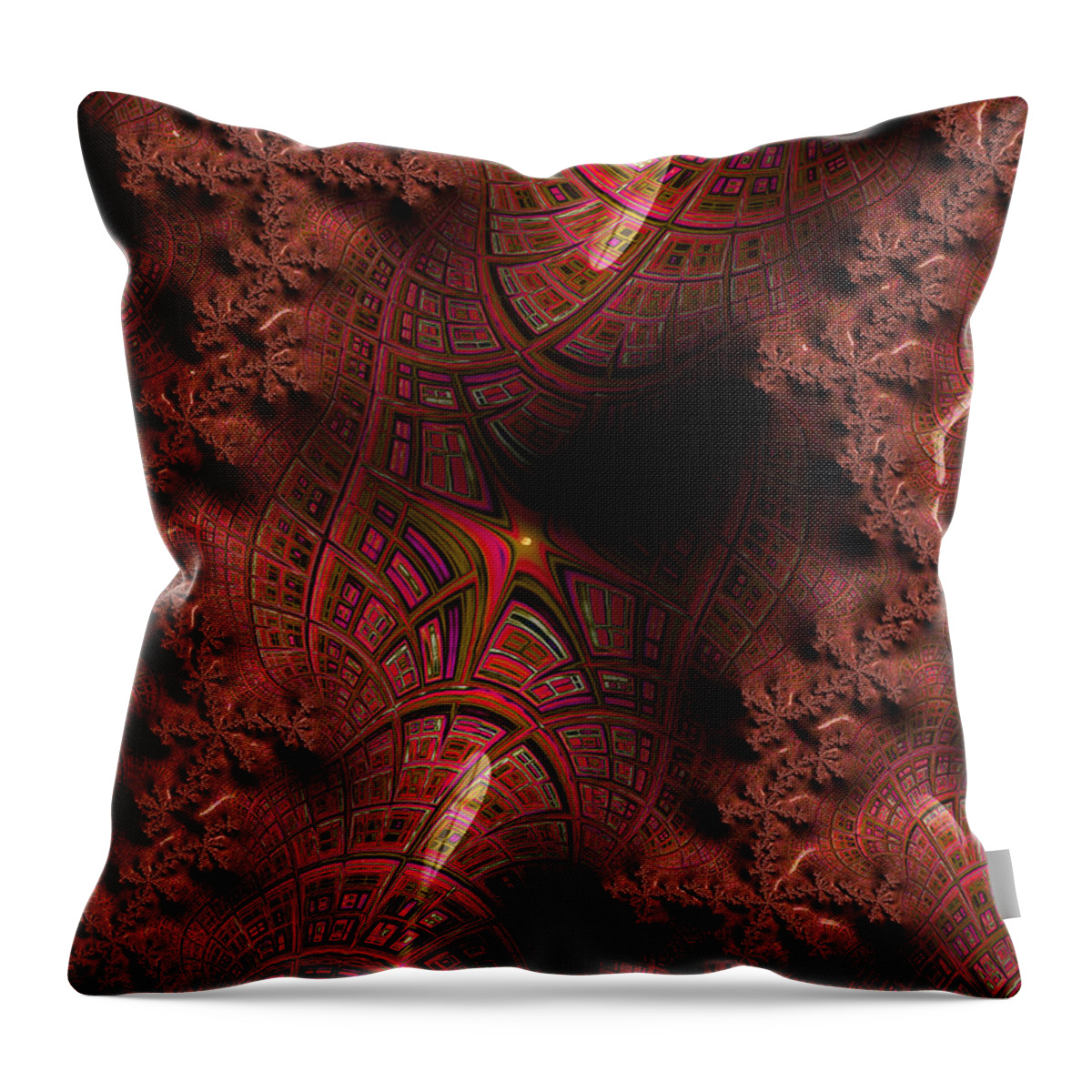 Abstract Throw Pillow featuring the digital art Cityscape by Michele A Loftus