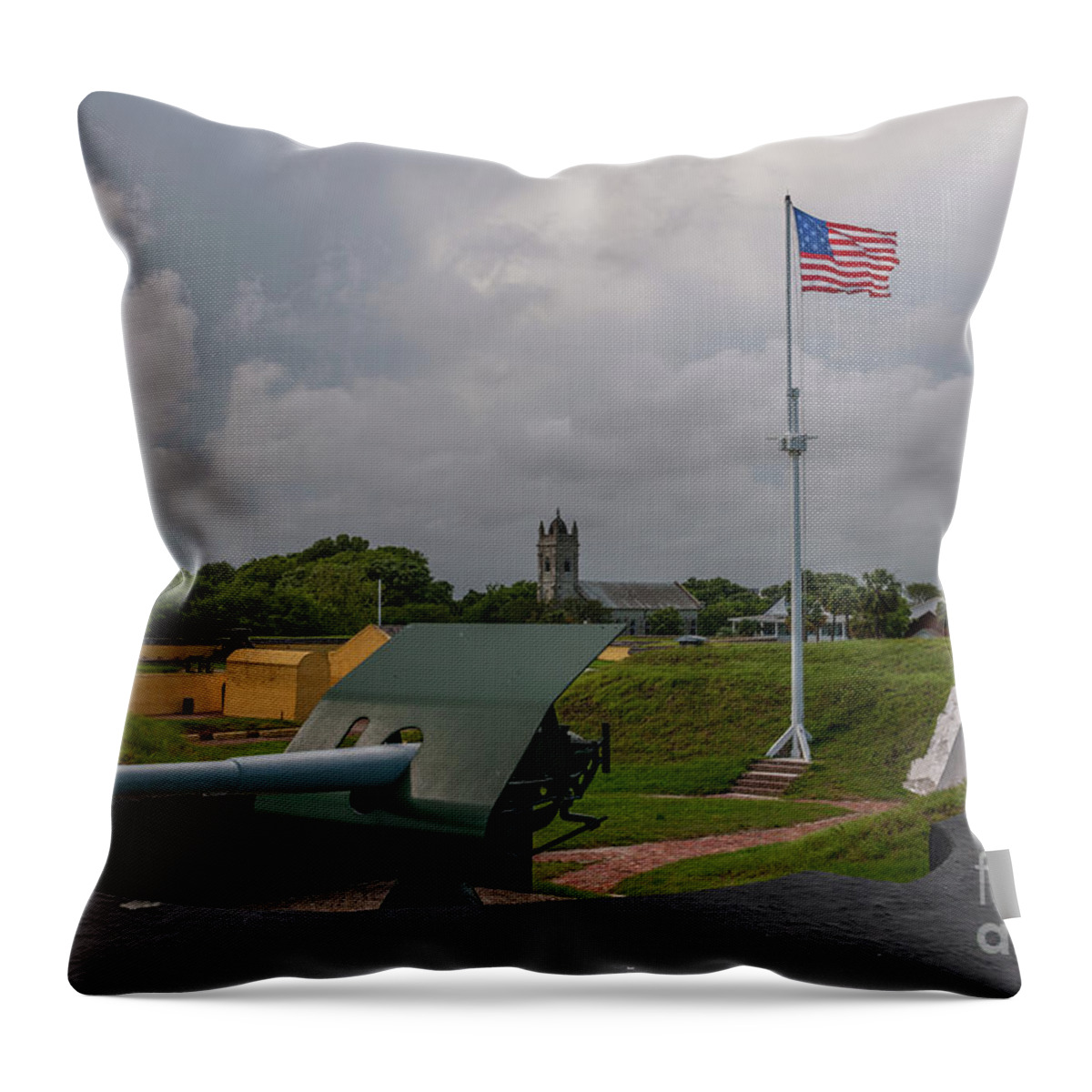 Fort Moultrie Throw Pillow featuring the photograph Civil War Battery by Dale Powell