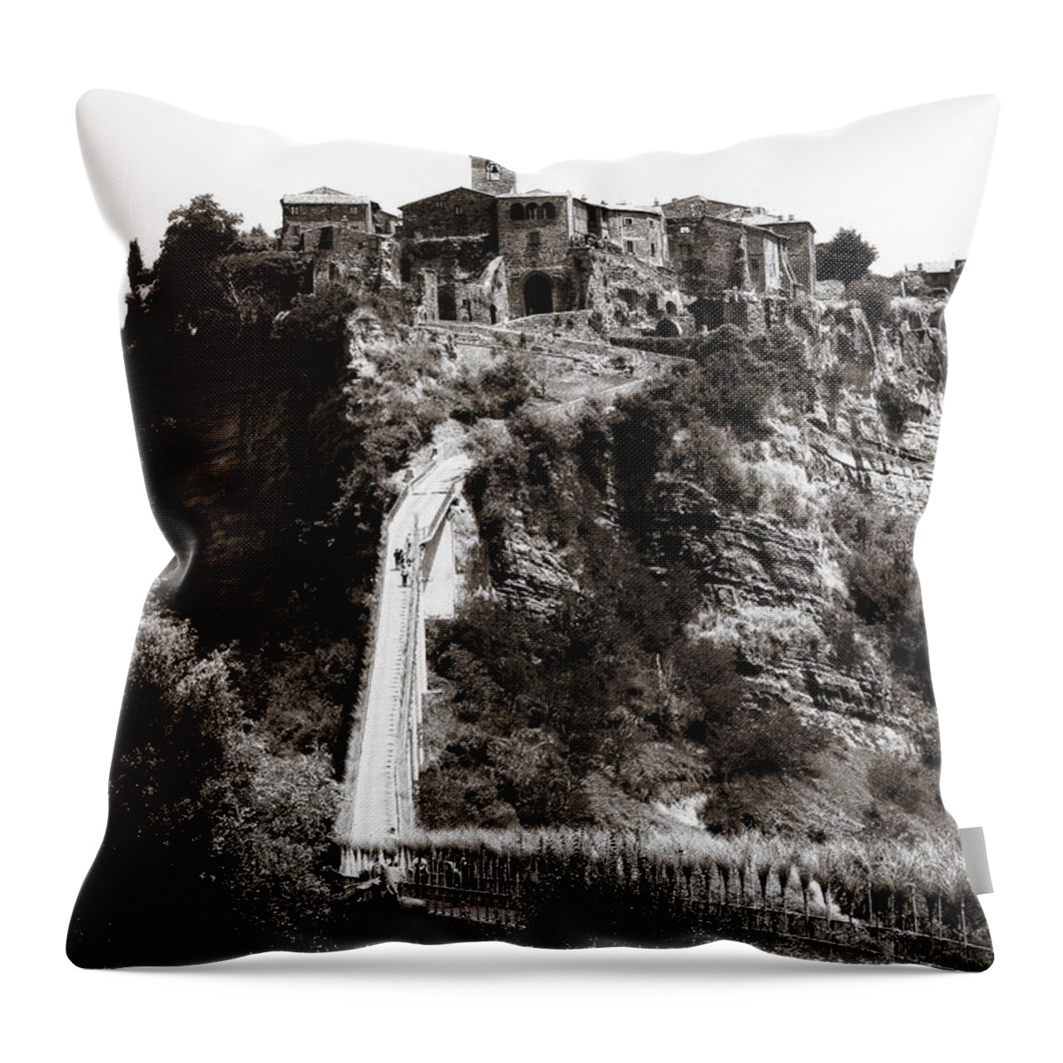 Castle Throw Pillow featuring the photograph Civita di Bagnoregio Italy by Deborah Scannell