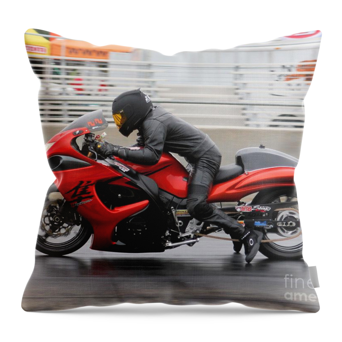 Motorcycle Throw Pillow featuring the photograph Cj Fair 2015 by Jack Norton