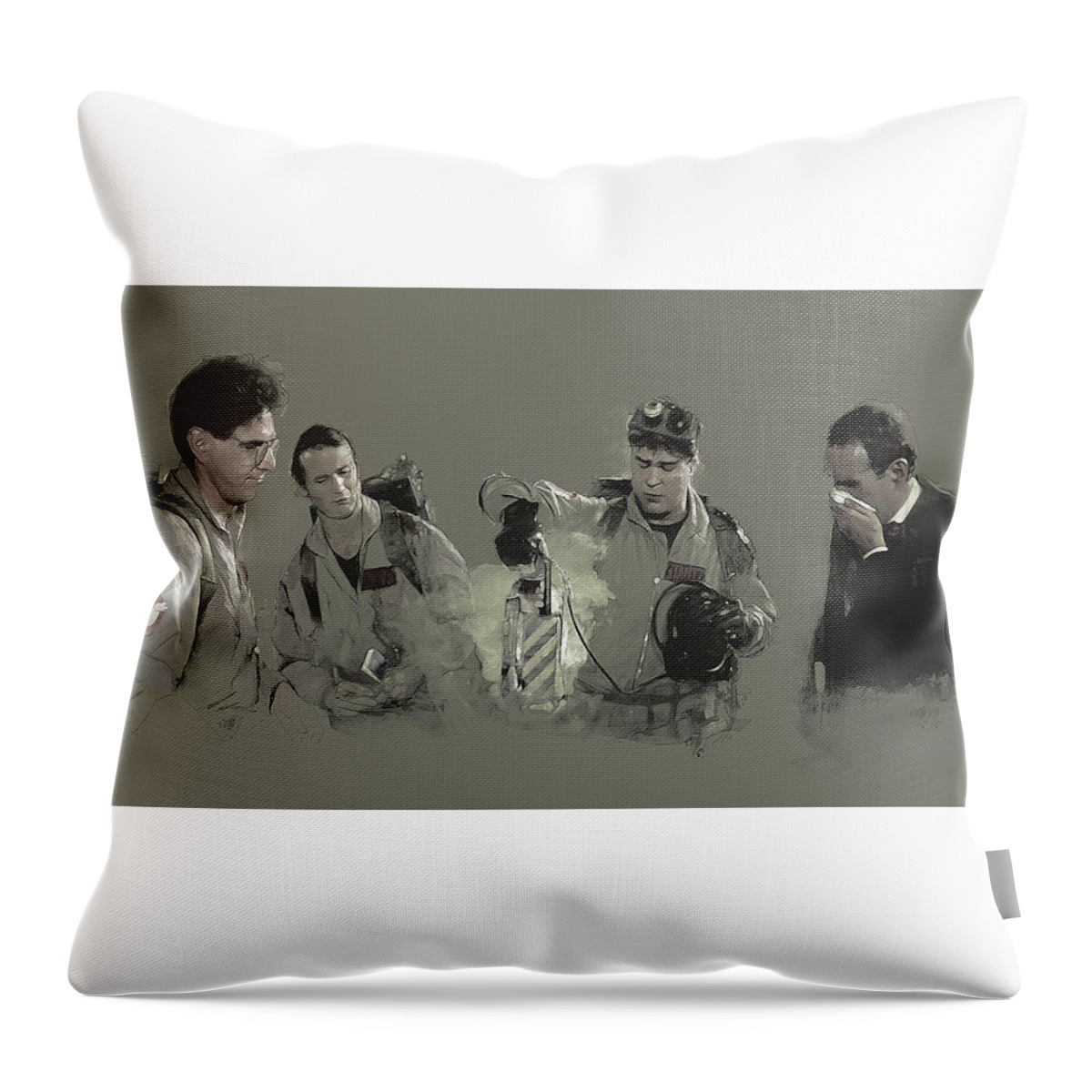 Ghostbusters Throw Pillow featuring the digital art Class 5 Full-Roaming Vapor by Kurt Ramschissel