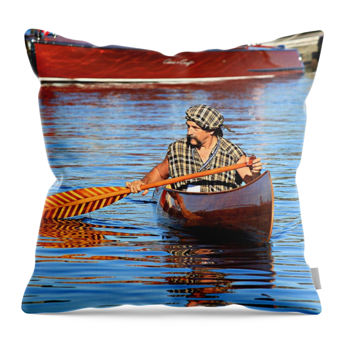 Canoe Throw Pillow featuring the photograph Classic Canoe by Steve Natale