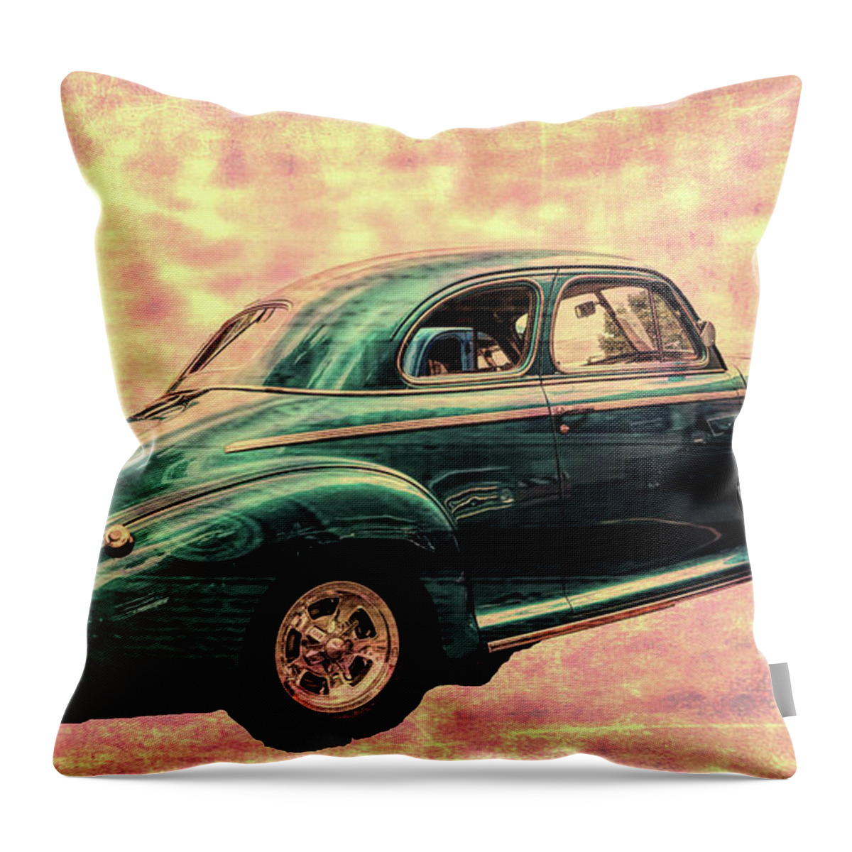 Ar Throw Pillow featuring the digital art Classic Car by Cathy Anderson