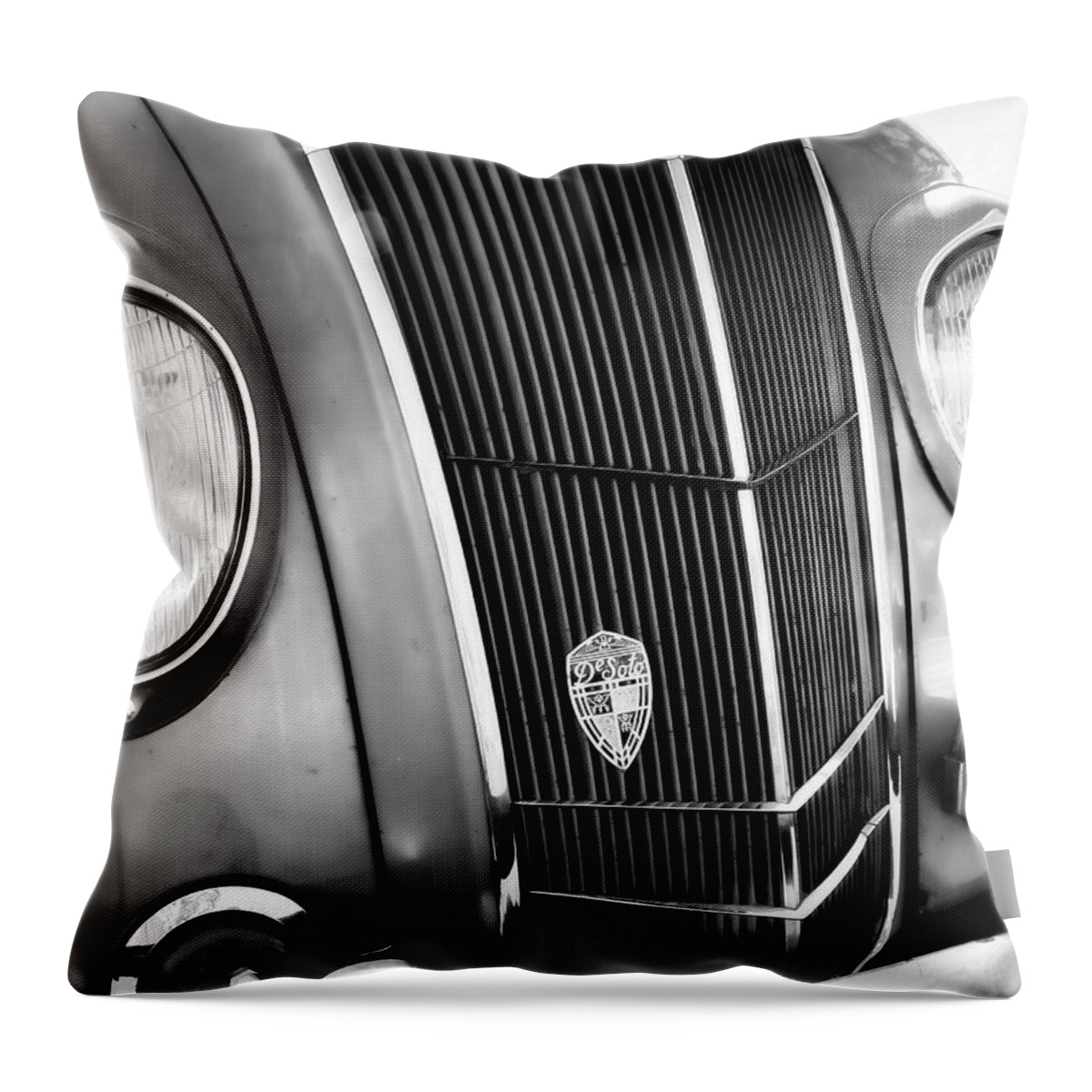Desoto Throw Pillow featuring the photograph Classic Car Grill 1935 DeSoto - photography by Ann Powell