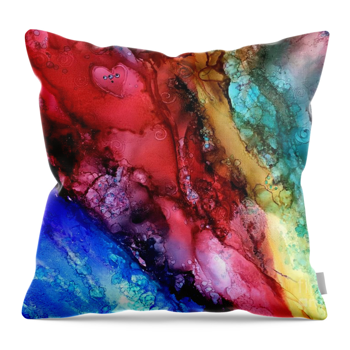 Abstract Throw Pillow featuring the painting Classic Color by Nancy Koehler