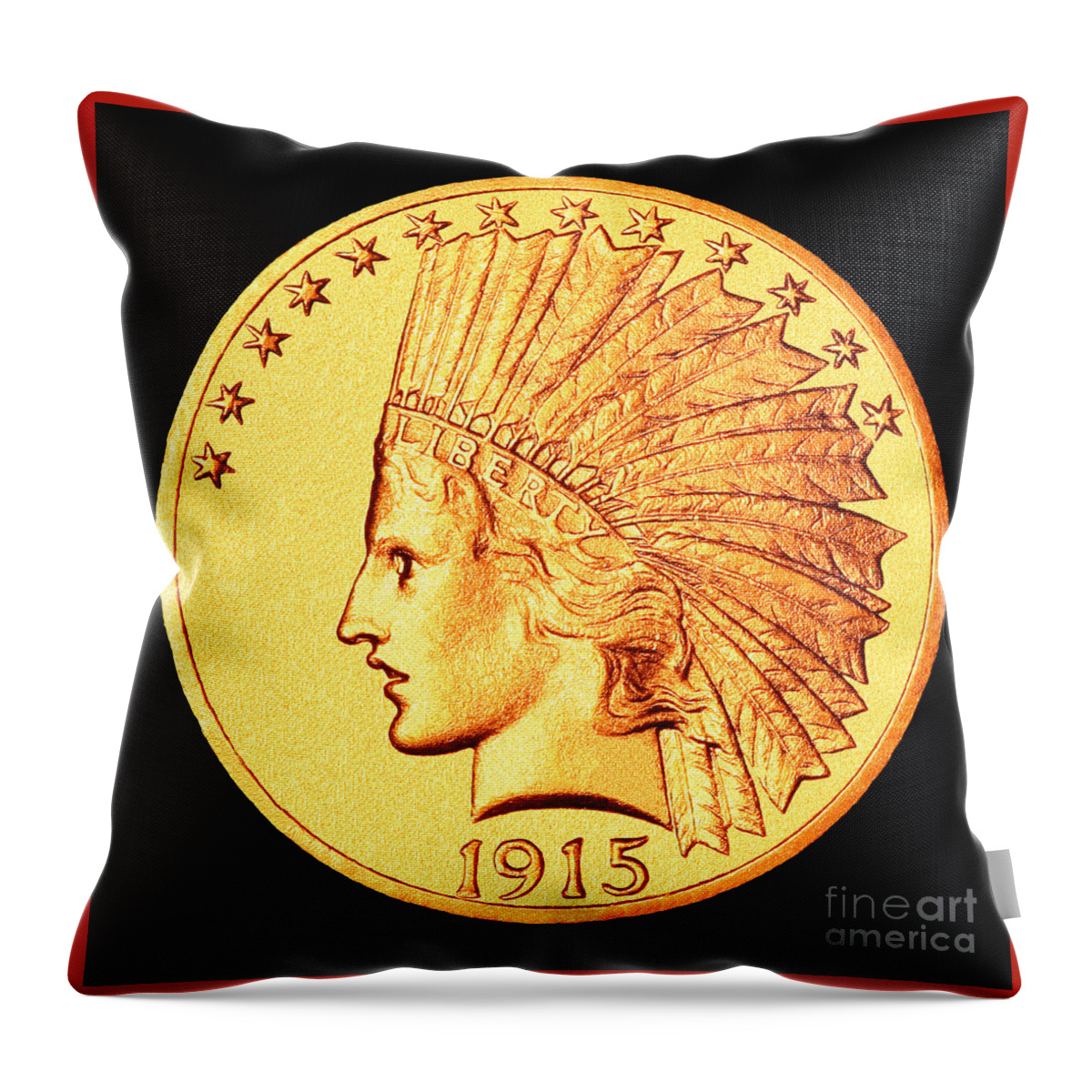 Coin Throw Pillow featuring the photograph Classic Indian Head Gold by Jim Carrell