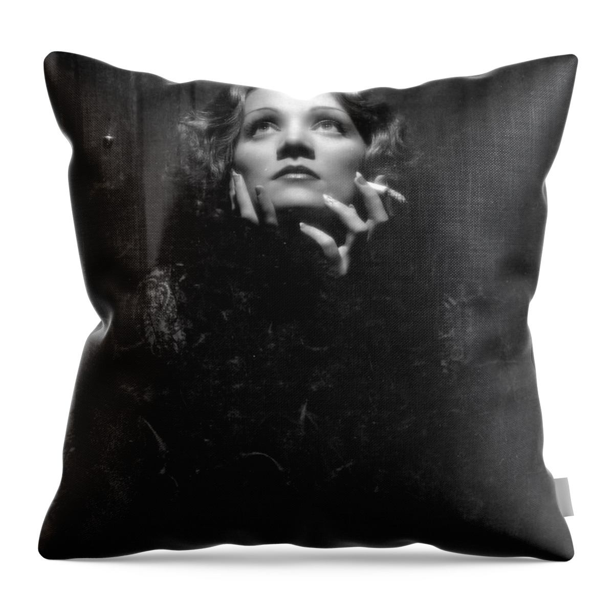 Marlene Dietrich Throw Pillow featuring the photograph Classic Marlene by Georgia Clare