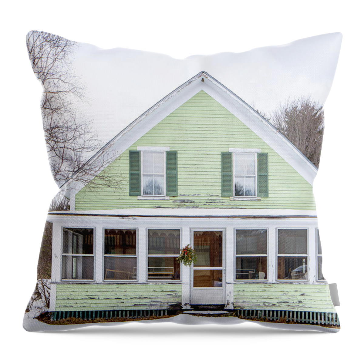 New England Throw Pillow featuring the photograph Classic New Englander Home by Edward Fielding