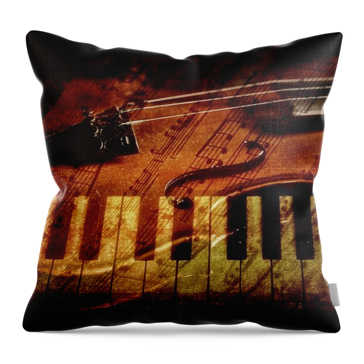 Classical Music Throw Pillow featuring the photograph Classical Music For Piano And Violin by James DeFazio