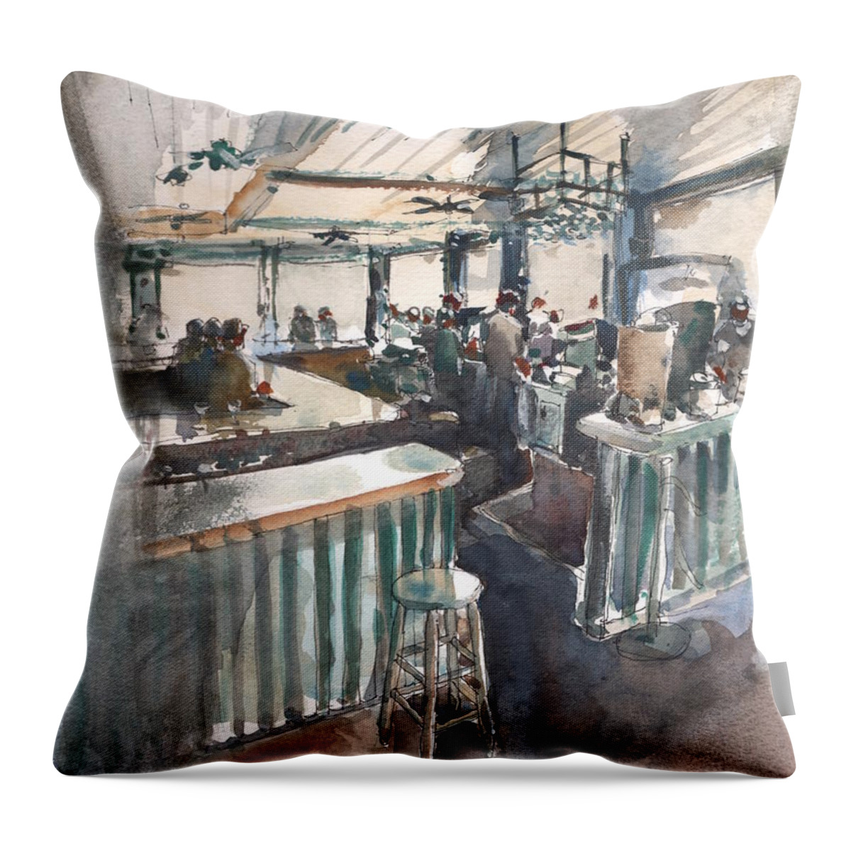 Interior Throw Pillow featuring the painting Clearwater Bar on the Beach by Gaston McKenzie
