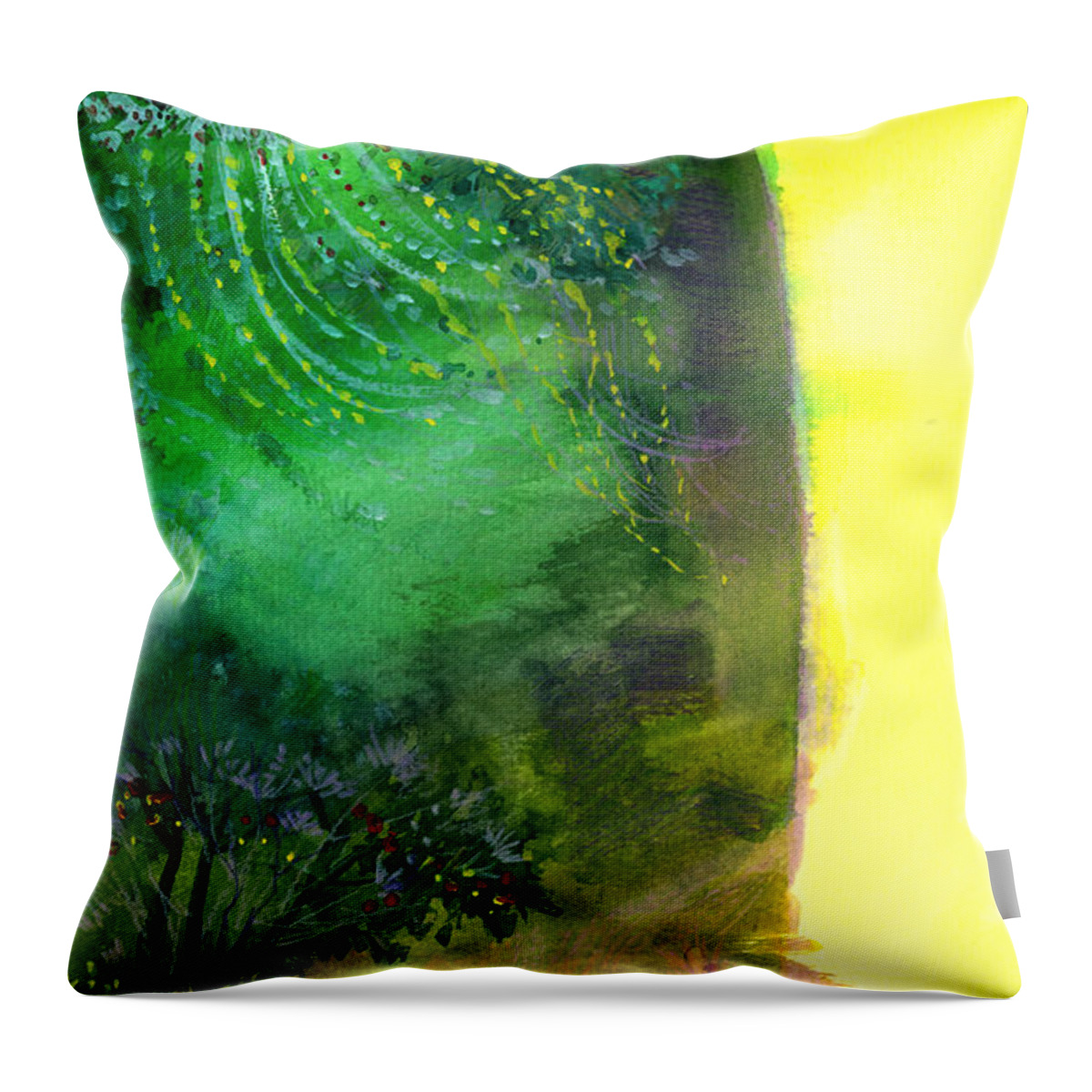 Cliff Throw Pillow featuring the painting Cliff by Anil Nene