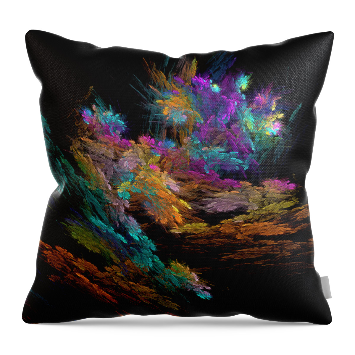 Garden Throw Pillow featuring the digital art Cliff Garden by Ilia -