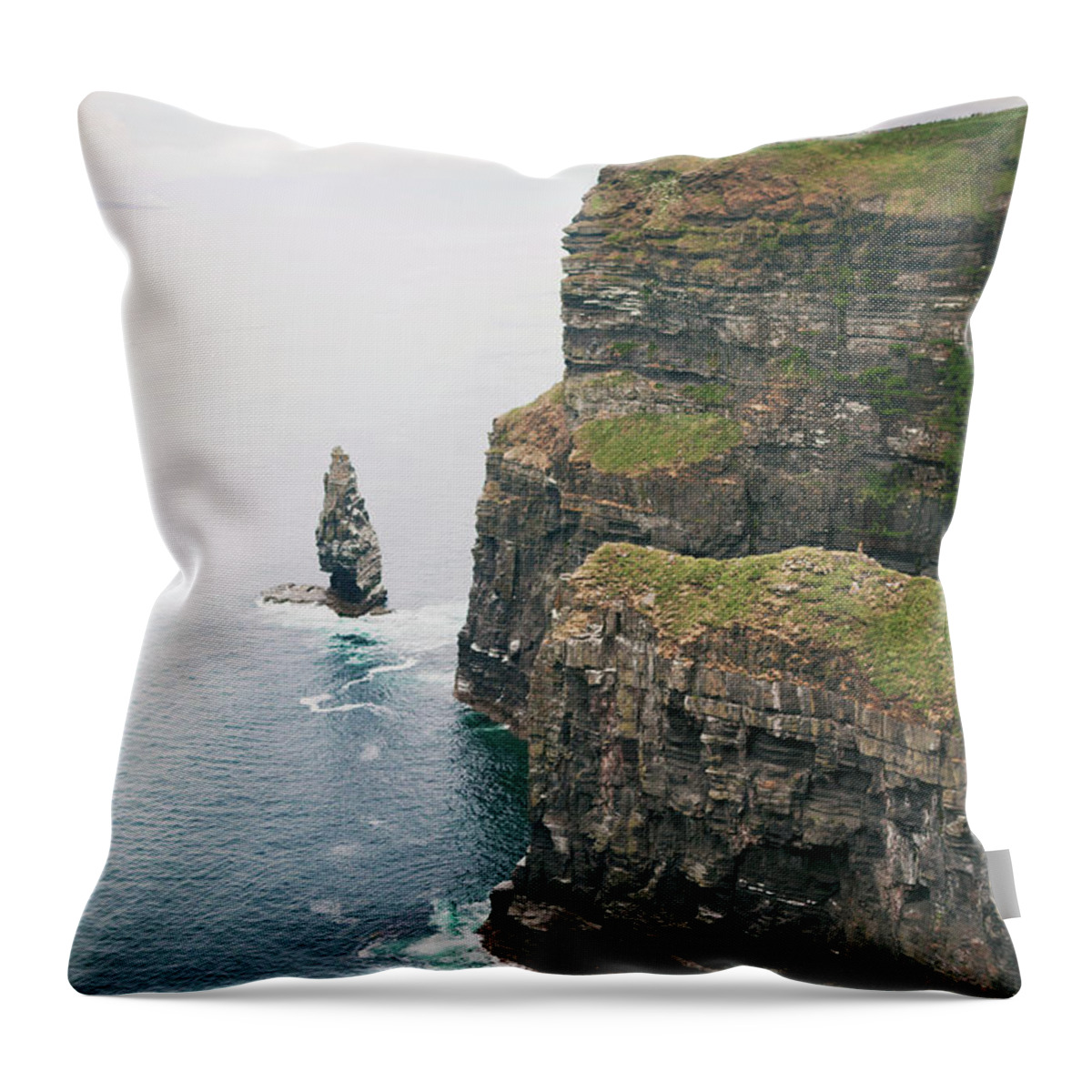 Cliffs Of Moher Throw Pillow featuring the photograph Cliffs by Ashley Haack