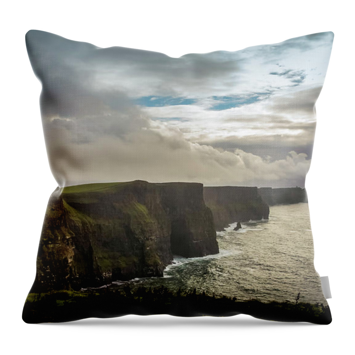 Cliffs Of Moher Throw Pillow featuring the photograph Cliffs of Moher by Agnes Caruso