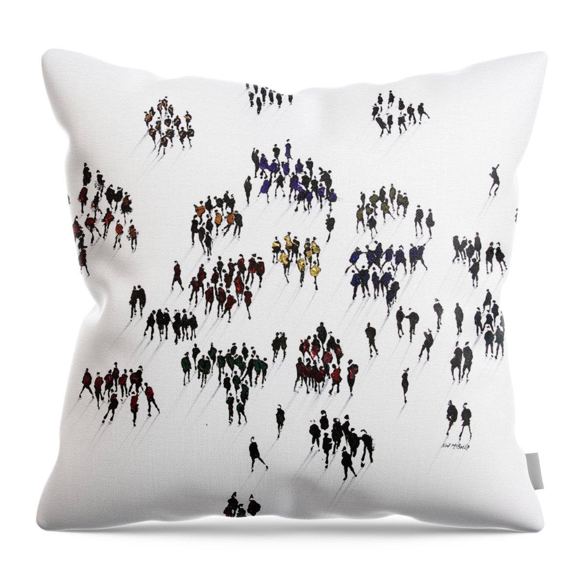 Cliques Throw Pillow featuring the painting Cliques by Neil McBride