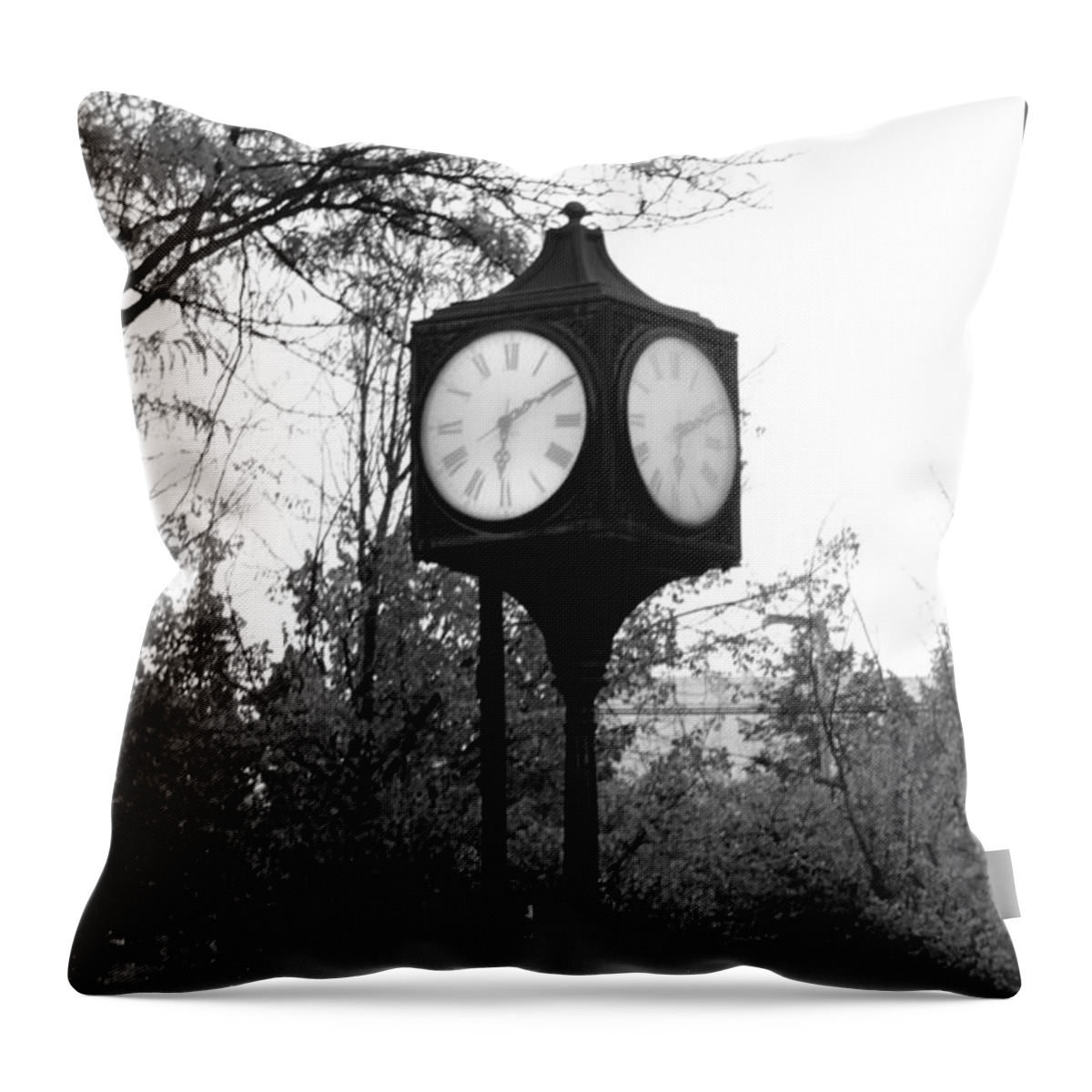 Clock Throw Pillow featuring the photograph Clock by Jean Evans