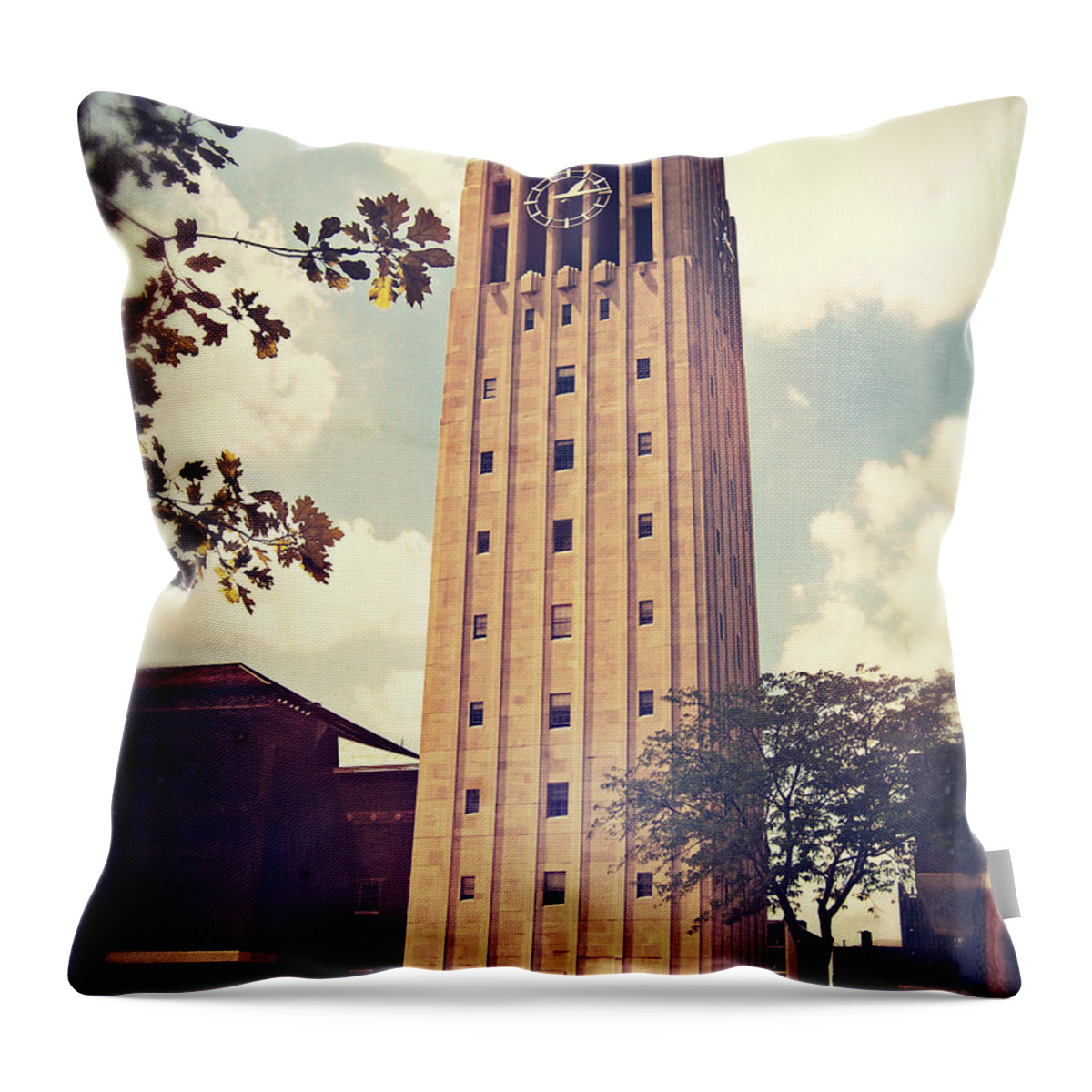 Photo Throw Pillow featuring the photograph Clock Tower by Phil Perkins