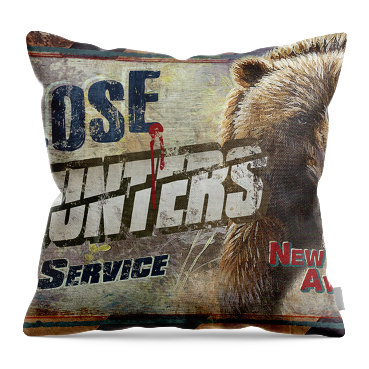 Jq Licensing Throw Pillow featuring the painting Close encounters bear by Cynthie Fisher