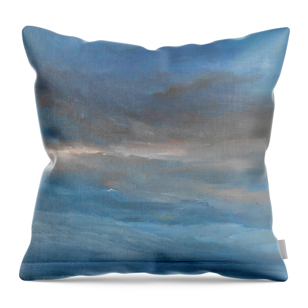 Seascape Throw Pillow featuring the painting Close Of Day by Jane See