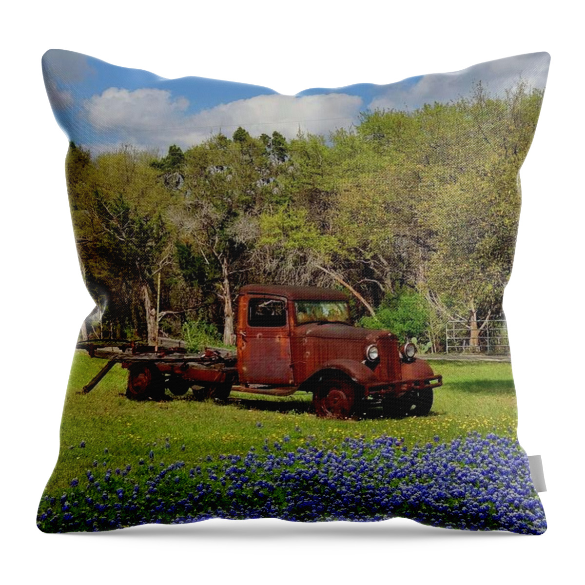 Pickup Throw Pillow featuring the photograph Close up of Rusty Pickup by Janette Boyd