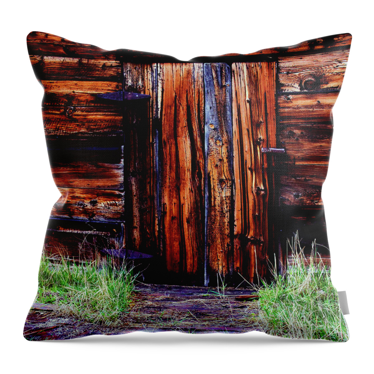 Cabin Art Throw Pillow featuring the photograph Closed and Forgotten by Joseph Noonan