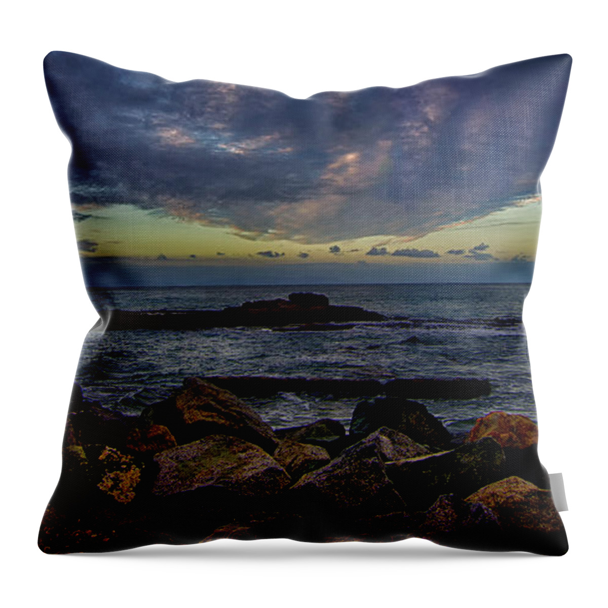 Seascape Throw Pillow featuring the photograph Cloud Break by Joseph Hollingsworth