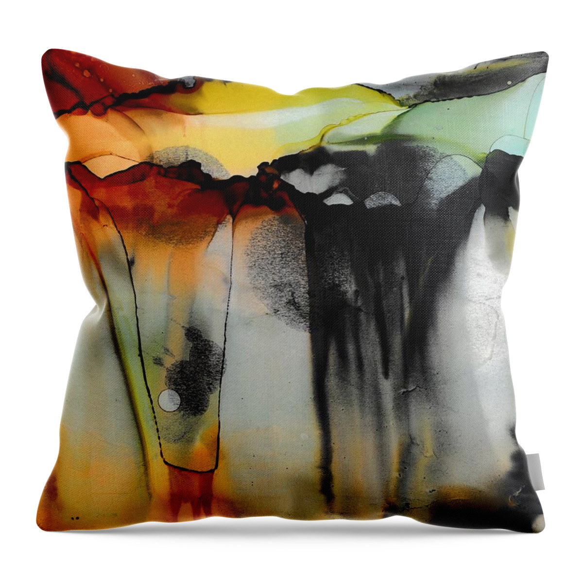 Painting Throw Pillow featuring the painting Cloud Burst by Louise Adams