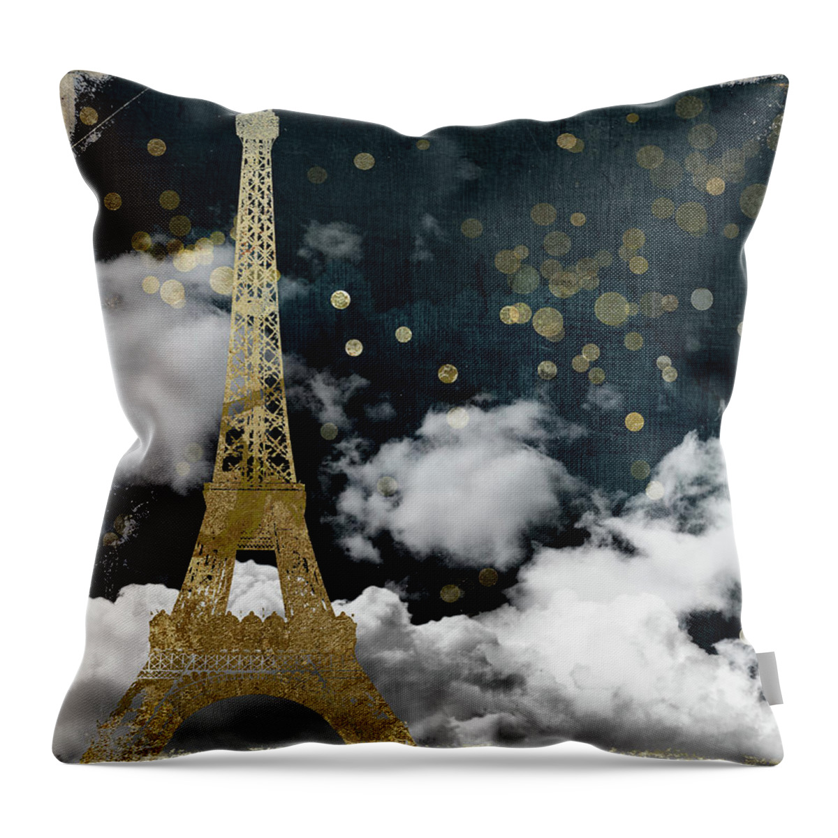Paris Throw Pillow featuring the painting Cloud Cities Paris by Mindy Sommers