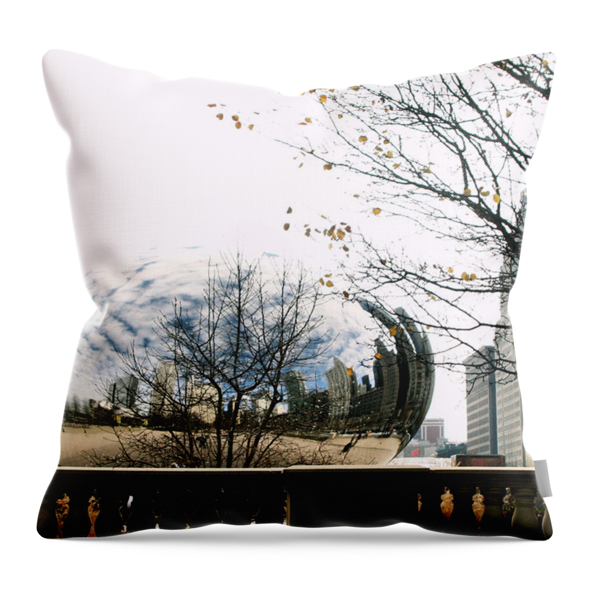 Chicago Throw Pillow featuring the photograph Cloud Gate - 1 by Ely Arsha