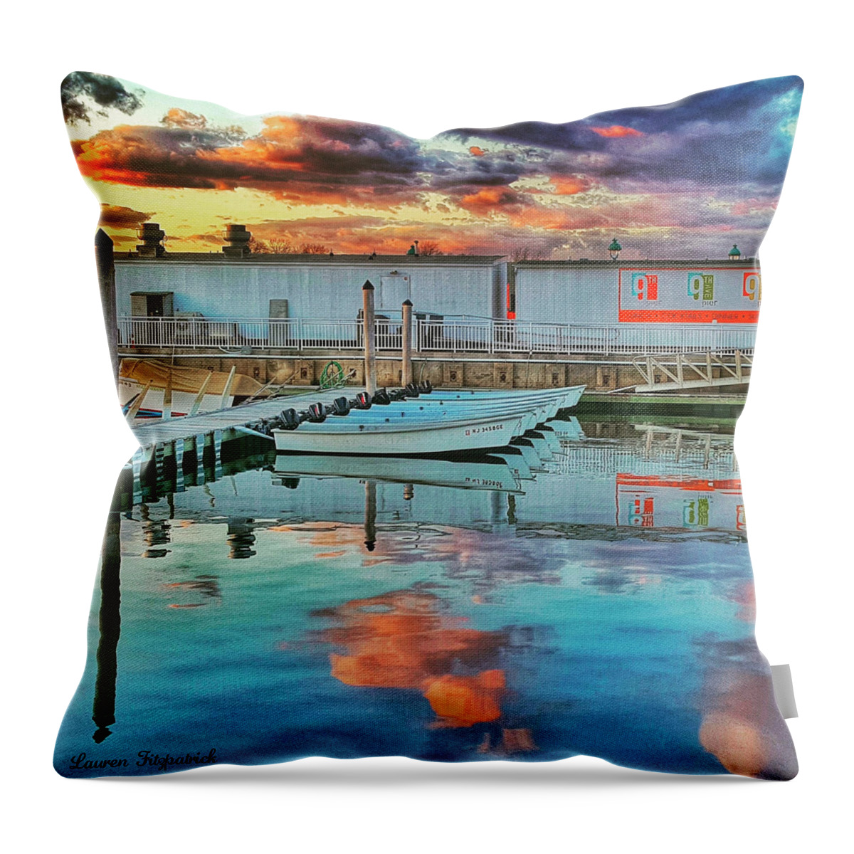 Clouds Throw Pillow featuring the photograph Cloud Reflections by Lauren Fitzpatrick