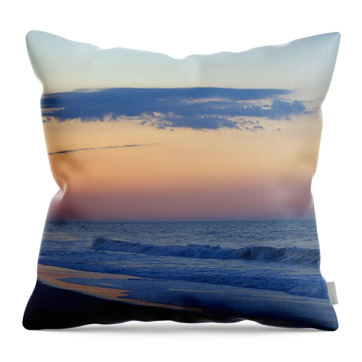 Waves Throw Pillow featuring the photograph Clouded Pre Sunrise by Newwwman