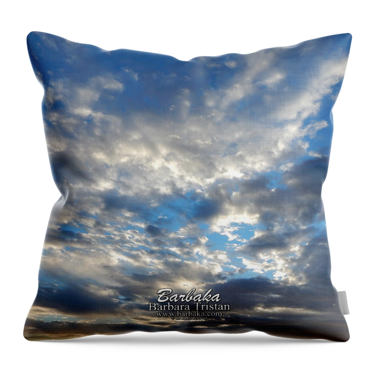 11/08/15 Sunday Throw Pillow featuring the photograph Clouds #4049 by Barbara Tristan