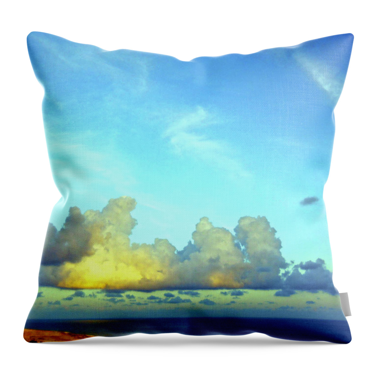 Clouds Throw Pillow featuring the photograph Clouds on Shore by Joe Roache