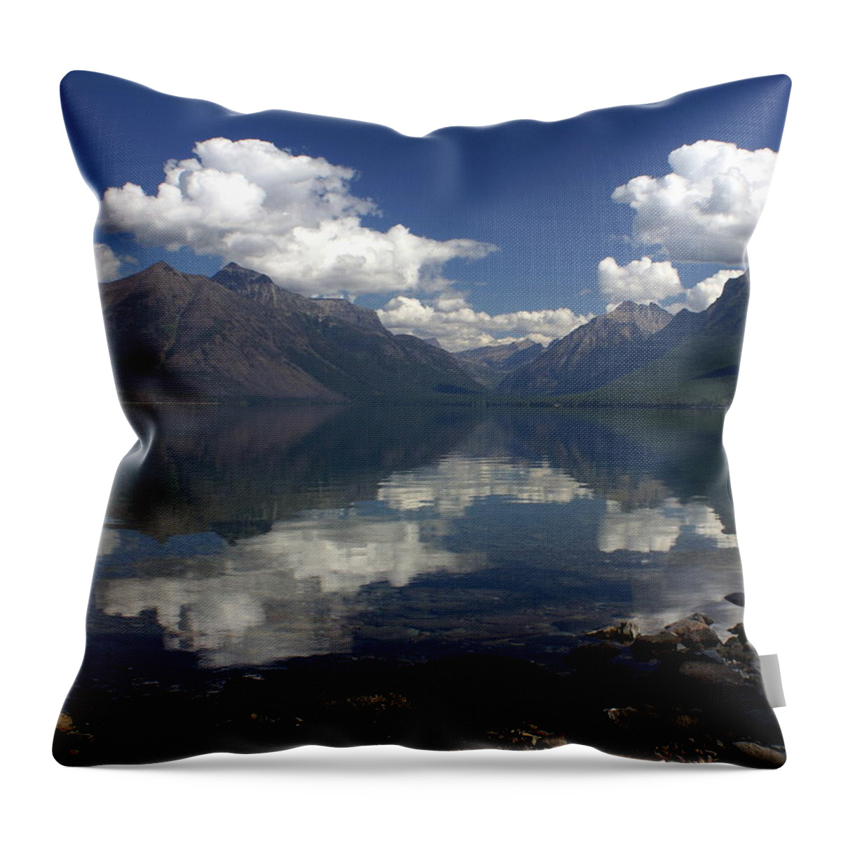 Reflections Throw Pillow featuring the photograph Clouds on the Water by Marty Koch