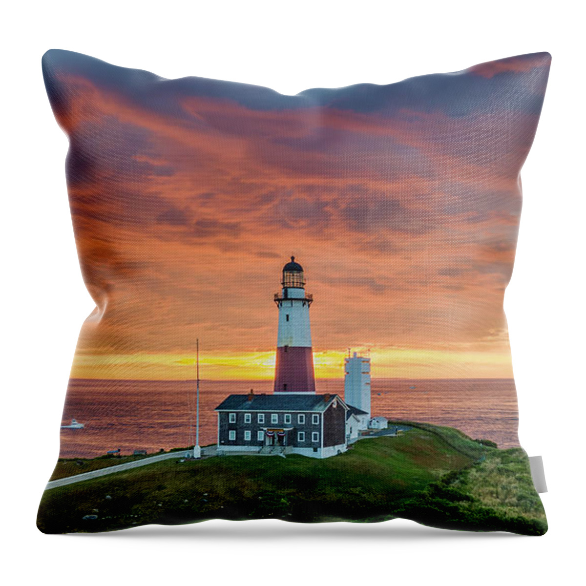 Montauk Throw Pillow featuring the photograph Clouds Over Montauk by Sean Mills