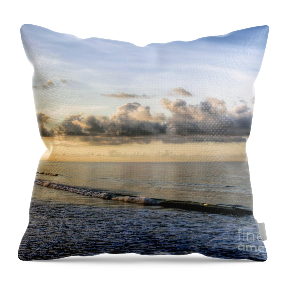 Atlantic Ocean Throw Pillow featuring the photograph Clouds Over the Ocean by Kerri Farley